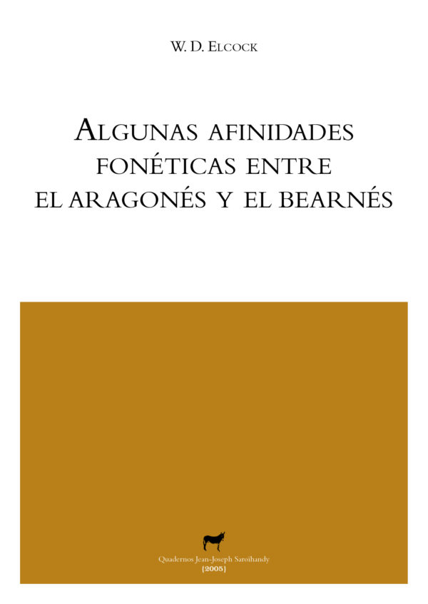 Portada libro: "Algunas afinidades fonéticas entre el aragonés y el bearnés"