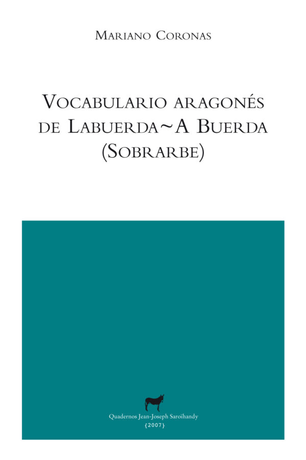Portada libro: "Vocabulario aragones de Labuerda / A Buerda"