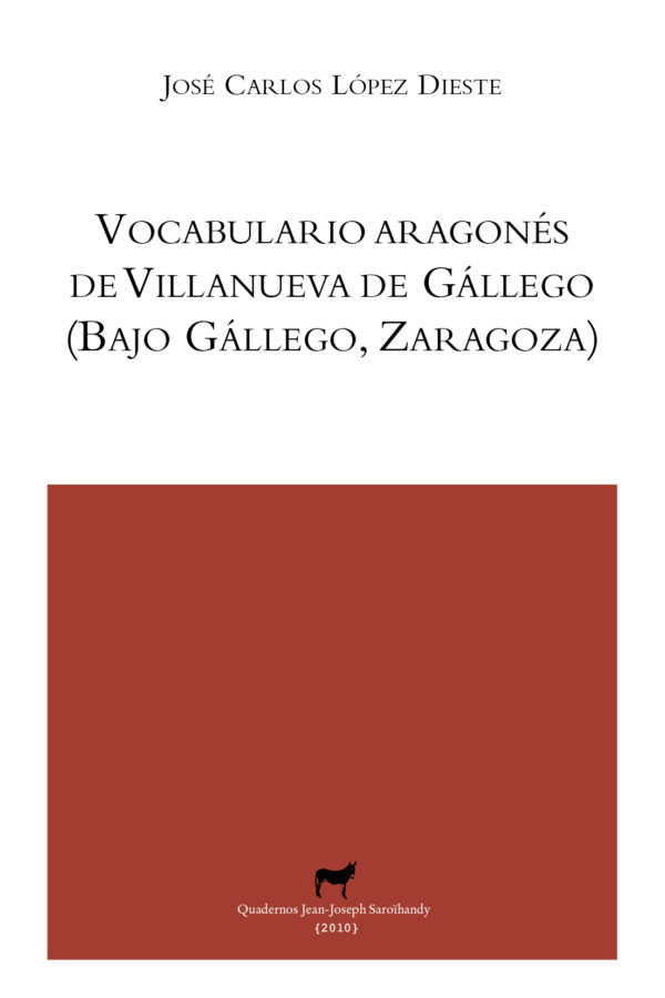 Portada libro: "Vocabulario aragonés de Villanueva de Gállego"