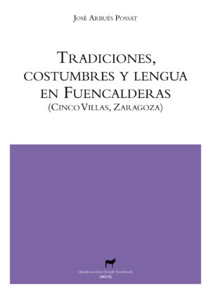 Portada libro: "Tradiciones, costumbres y lengua en Fuencalderas (Cinco Villas, Zaragoza)"